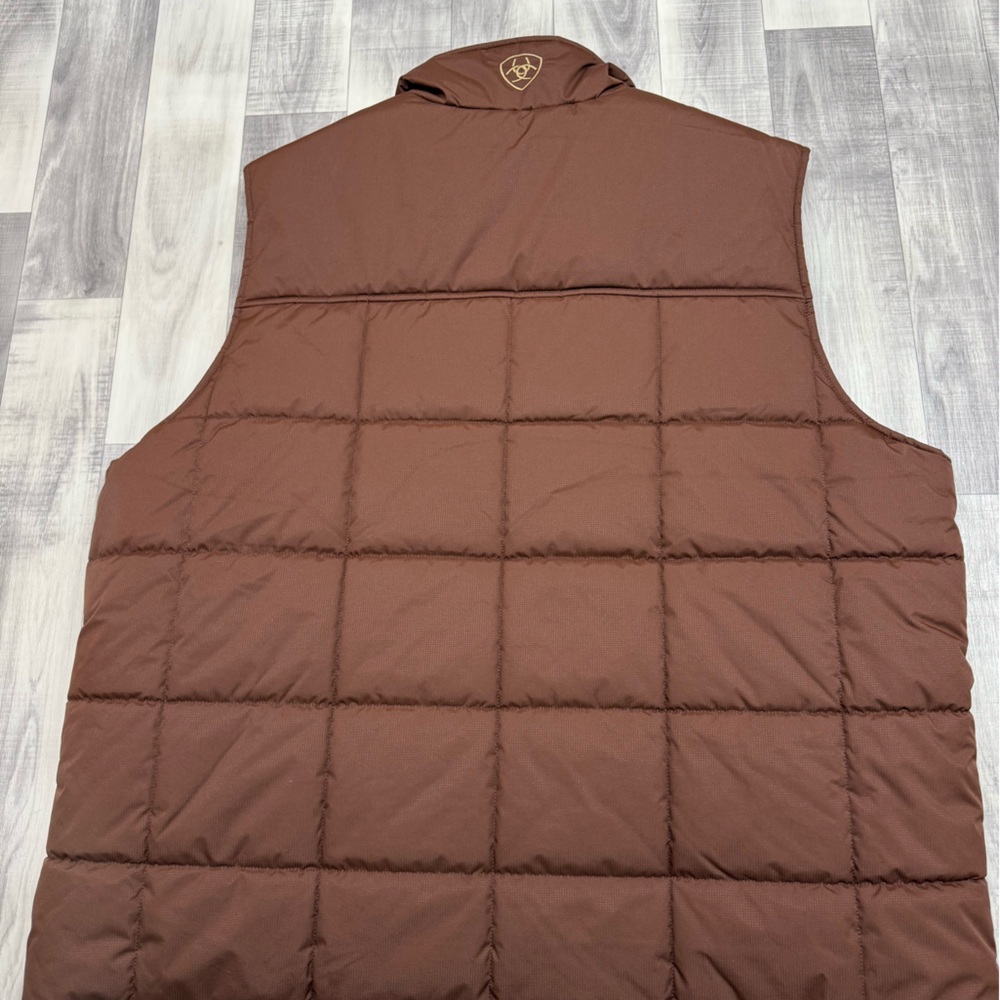 Men's XXL Ariat Crius Brown Insulated Quilted Wind/Waterproof Puffer Vest - Picture 5 of 11